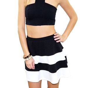 Skirt Style Black & White Skater Skirt S-M-L